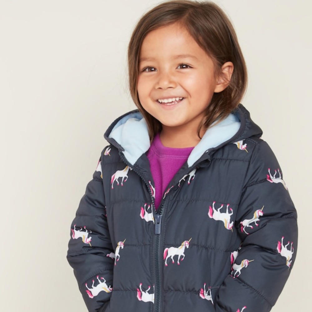 Old Navy unicorn frost free puffer new 3t